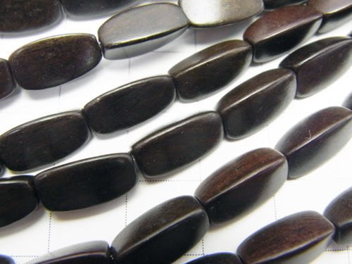 1strand $4.79! Ebony Wood 3Faceted Faceted Rice 12x6x6mm 1strand beads (aprx.15inch/38cm)