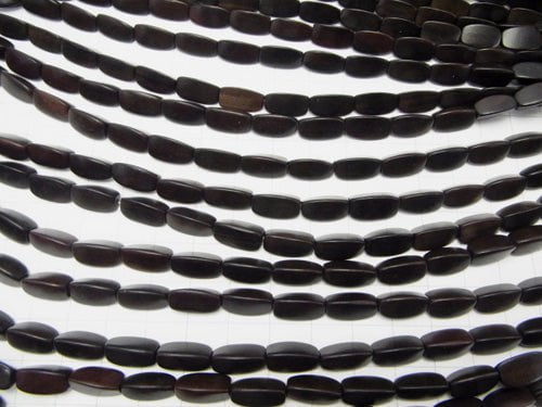 1strand $4.79! Ebony Wood 3Faceted Faceted Rice 12x6x6mm 1strand beads (aprx.15inch/38cm)
