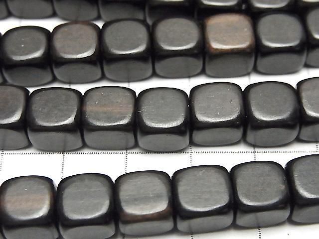 黑檀木立方珠 8x8x8公釐 1串珠 (約15英吋/38公分)