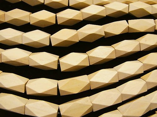 1strand $4.79! White Wood rectangle Faceted Tube 20 x 10 x 10 mm 1strand beads (aprx.15 inch / 37 cm)