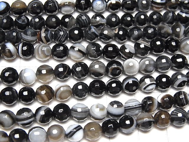Tibetische Achat 128 Facettiert Rund 6 mm 1Strang Perlen (ca. 15 Zoll / 36 cm)