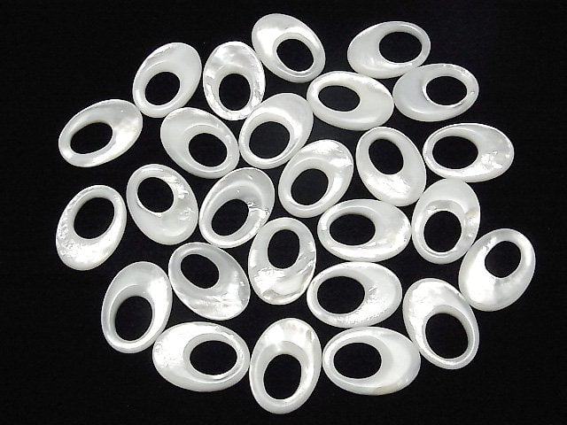 Hochwertige weiße Muschel (Silberlippen-Auster) AAA Donut Oval 25 x 18 x 4 mm 1 Stück 4,79 $!