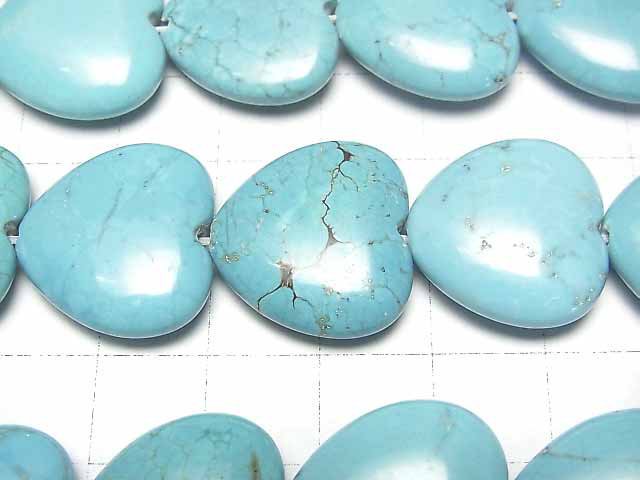Magnesit Türkis Vertikale Bohrung Herz 19x20x6mm 1-Strang Perlen (ca. 15 Zoll/36 cm)