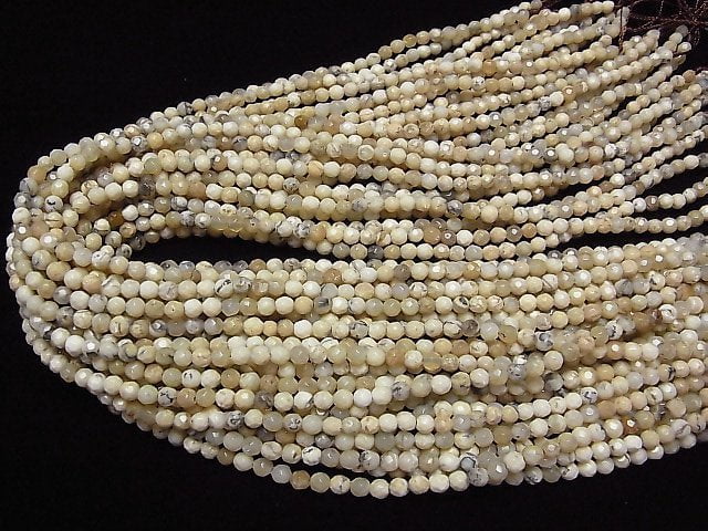 Afrikanischer Opal 32-facettierte Runde 4mm 1-Strang Perlen (ca. 15 Zoll/38 cm)