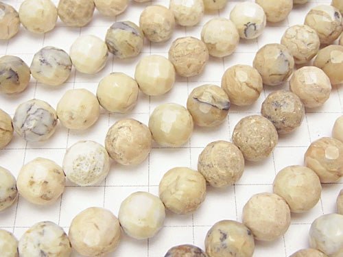 African Opal 64Faceted Round 10mm half or 1strand beads (aprx.15inch/38cm)