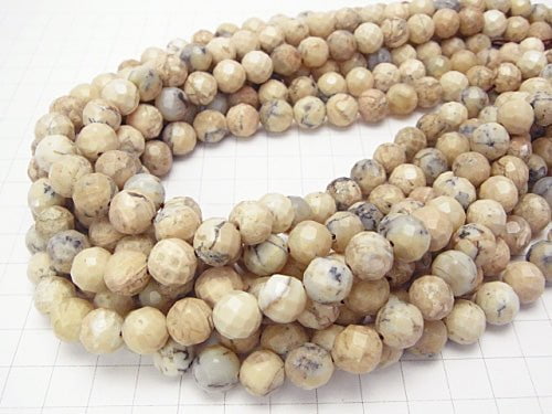 African Opal 64Faceted Round 10mm half or 1strand beads (aprx.15inch/38cm)