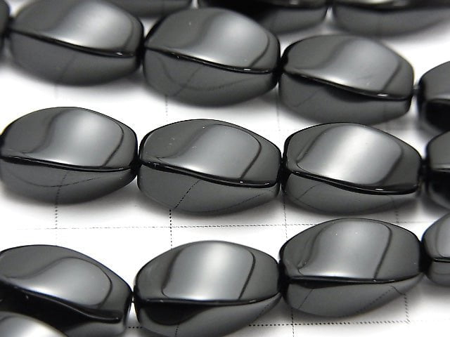 1strand $8.79! Onyx Rice 4Faceted Faceted Twist 12x6x6mm 1strand beads (aprx.15inch/36cm)