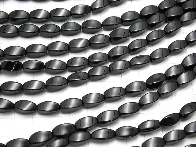 縞瑪瑙刻面刻面扭珠 12x8x8公釐 半串或一串珠子 (約15英吋/36公分)
