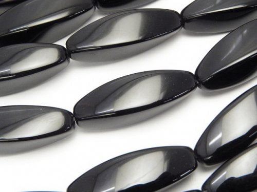 Onyx, Rice, Twist Gemstone Beads