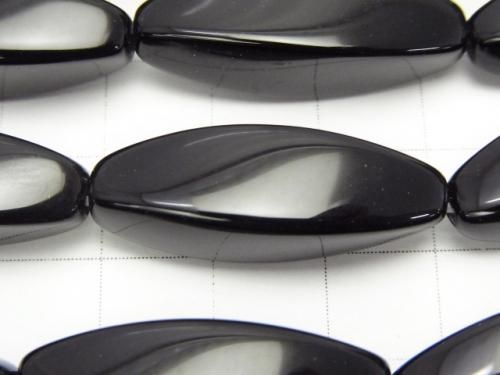 縞瑪瑙 米珠 刻面扭珠 30x10x10mm 1/4 或 1串珠子 (約15英吋/36公分)