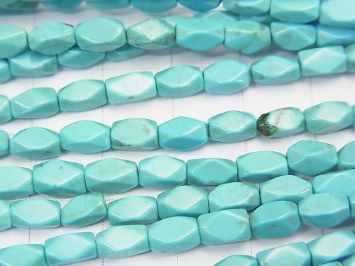 1strand $5.79! Magnesite Turquoise Faceted Rice 7x3x3mm 1strand beads (aprx.15inch/38cm)