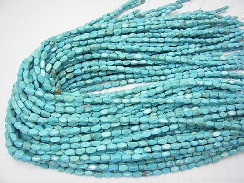 1strand $5.79! Magnesite Turquoise Faceted Rice 7x3x3mm 1strand beads (aprx.15inch/38cm)