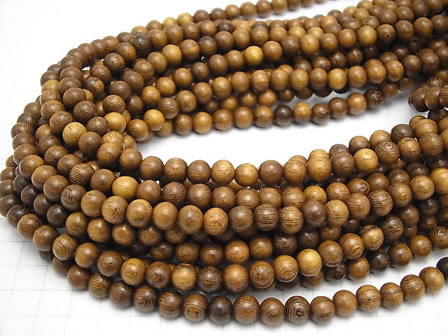 Wood Beads Semi Round 8mm 1strand beads (aprx.15inch/38cm)