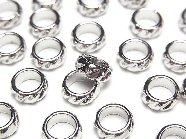 Metal Rondelle Parts, 8x8x3.5mm, Silver, 10pcs
