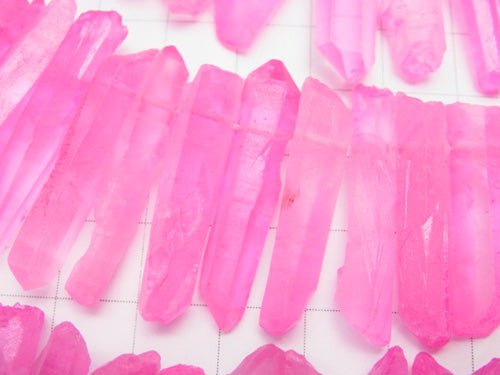 1Strang 11,79 $! Kristall Natürlicher Punkt Schnitt Rosa Farbüberzug 1Strang Perlen (ca. 15 Zoll / 36 cm)