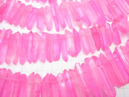 1Strang 11,79 $! Kristall Natürlicher Punkt Schnitt Rosa Farbüberzug 1Strang Perlen (ca. 15 Zoll / 36 cm)