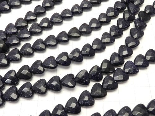 Blue Golden Sand Stone Heart cut 10x10x5mm half or 1strand beads (aprx.13inch/32cm)