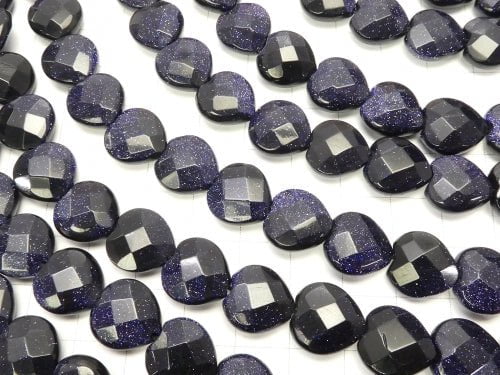 Blue Golden Sand Stone Heart cut 12x12x6mm half or 1strand beads (aprx.15inch/37cm)