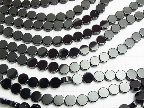 Onyx Flache Münze 8x8mm 1Strang Perlen (ca. 15Zoll/37cm)