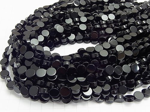Onyx Flache Münze 8x8mm 1Strang Perlen (ca. 15Zoll/37cm)