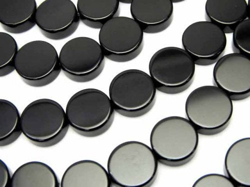 Coin, Onyx Gemstone Beads