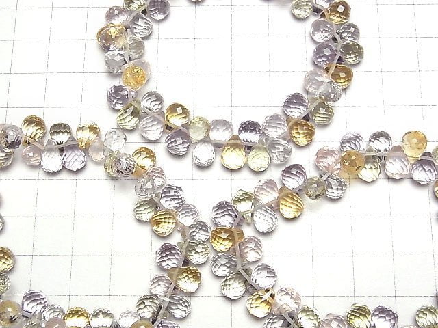 Hochwertiger gemischter Stein AAA Tropfen facettierte Briolette 9x6x6mm 1/4 Stränge -Armband