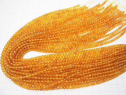 Baltisches Bernstein 32 Facettierte Runde 4 mm 1/4 oder 1Strang Perlen (ca. 38 cm)