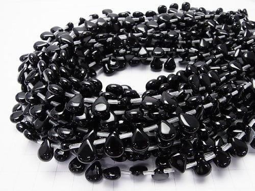 Onyx Pear shape (Smooth) 10x8x4mm 1strand beads (aprx.15inch/38cm)