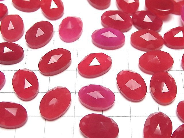 Fuchsia Pink Chalcedon AAA Ovale Cabochon Rosenschliff 14x10mm 2Stk