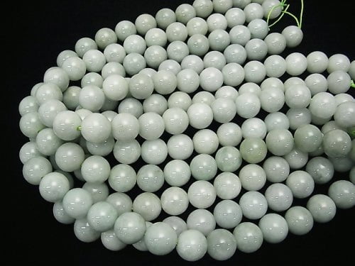 Pastel Green! Burma Jadeite AA ++ Round 14mm 1/4 or strand (aprx.15inch / 36cm)