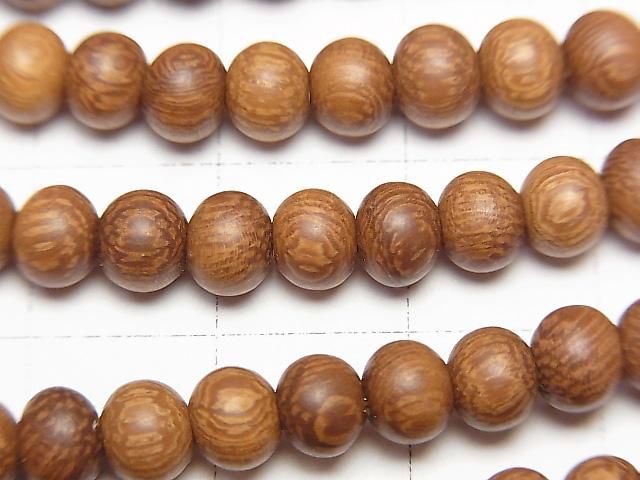 Wood Beads Semi Round 5mm 1strand beads (aprx.15inch/38cm)