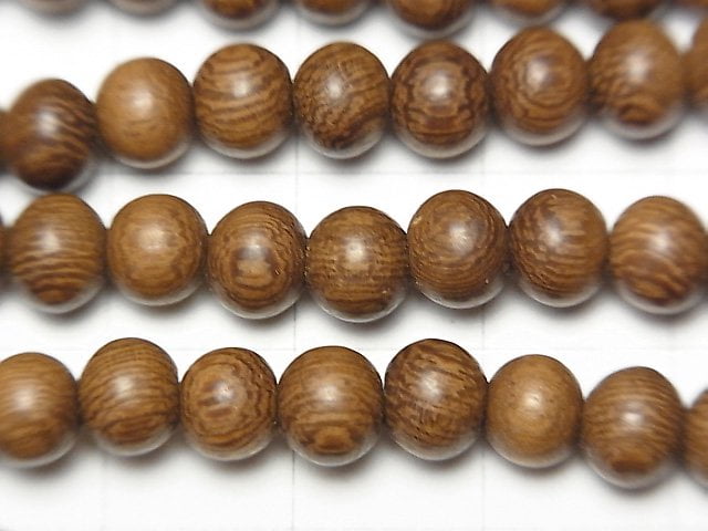 Wood Beads Semi Round 6mm 1strand beads (aprx.15inch/38cm)