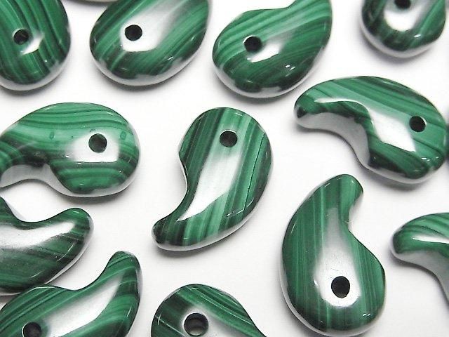 Malachit AA++ Komma-förmige Perle 20x12mm 3Stück