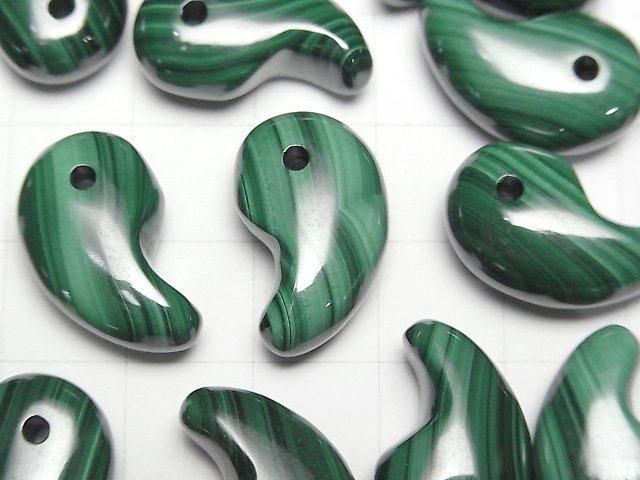 Malachit AA++ Komma-förmige Perle 20x12mm 3Stück