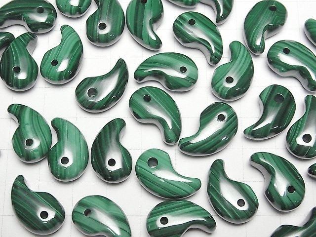 Malachit AA++ Komma-förmige Perle 20x12mm 3Stück