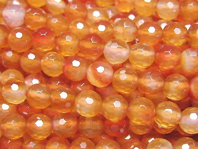 Mix Karneol 128 Facettierte Runde 6 mm 1Strang Perlen (ca. 15 Zoll / 36 cm)