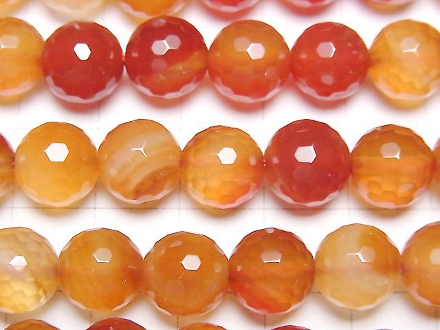 Mix Karneol 128 Facettierte Runde 10 mm 1Strang Perlen (ca. 15 Zoll / 38 cm)