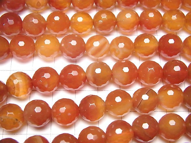 Mix Karneol 128 Facettierte Runde 12 mm 1Strang Perlen (ca. 15 Zoll / 36 cm)