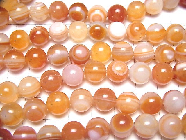 Karnelian, Sardonyx AAA (Rote-Augen-Achat) Runde 10 mm halb oder 1 Strang-Perlen (ca. 15 Zoll / 36 cm)