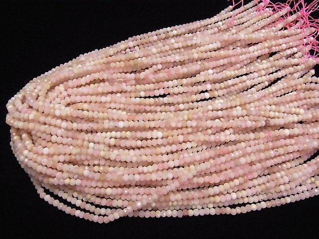 Hochwertig! Rosa Opal AA++ Facettierte Knopf-Rondelle 3x3x2mm 1-Strang-Perlen (ca. 15 Zoll/38 cm)
