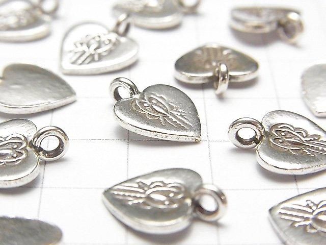 Karen 銀大象圖案心形吊飾 14.5x11x1mm 1個