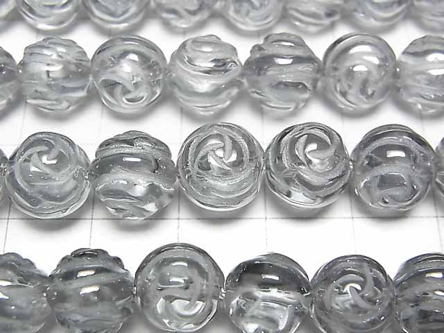 Silber Flash Kristall rund Rose Cut 10mm halbe oder 1 Strang Perlen (ca. 15 Zoll / 37 cm)