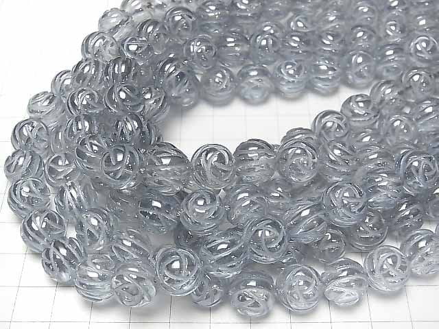 Silber Flash Kristall rund Rose Cut 12mm halbe oder 1 Strang Perlen (ca. 15 Zoll / 36 cm)