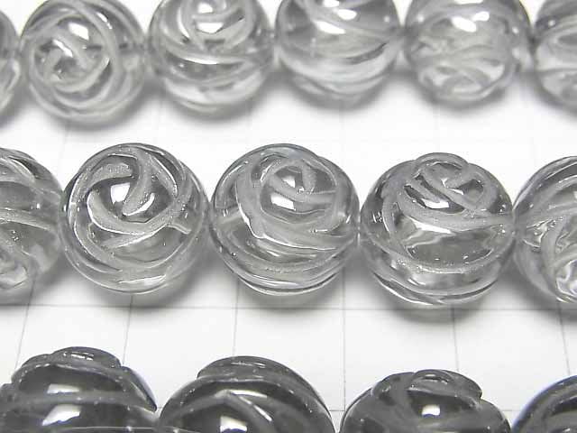 Silber Flash Kristall rund Rose Cut 14mm halbe oder 1 Strang Perlen (ca. 15 Zoll / 38 cm)