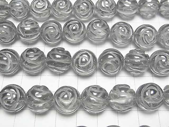 Silber Flash Kristall rund Rose Cut 14mm halbe oder 1 Strang Perlen (ca. 15 Zoll / 38 cm)