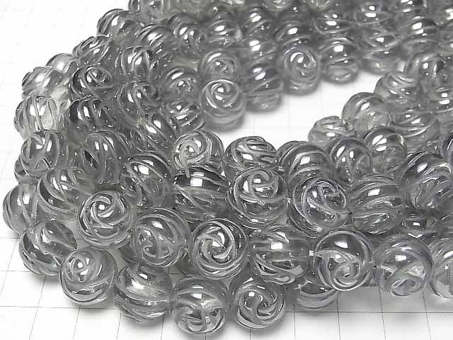 Silber Flash Kristall rund Rose Cut 14mm halbe oder 1 Strang Perlen (ca. 15 Zoll / 38 cm)