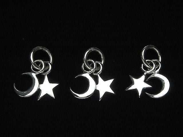 Silver 925 Star & New Moon Charm (1 piece)