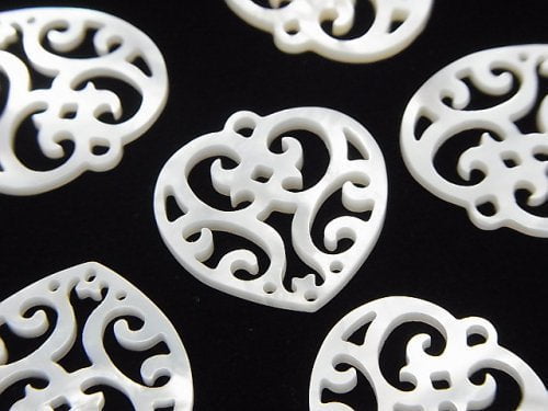 Heart, Mother of Pearl (Shell Beads), Watermark Pearl & Shell Beads
