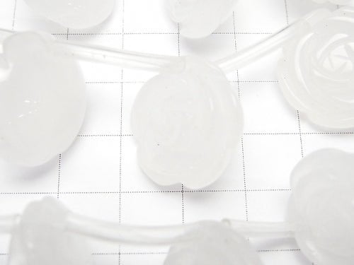 White Jade Rose 20 mm 1/4 or 1strand (Approx 38 cm)