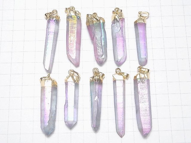 Crystal AA++ Point Pendant Purple AB Coating 1pc